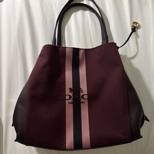 Coach Maroon and Pink Tote Bag